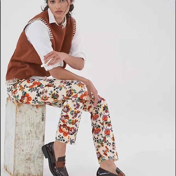 Anthropology, Pilcro The Cigarette Slim Straight Jeans Floral - Picture 4 of 16